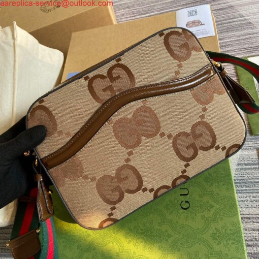 Replica Gucci 675891 Messenger bag with jumbo GG Brown 3