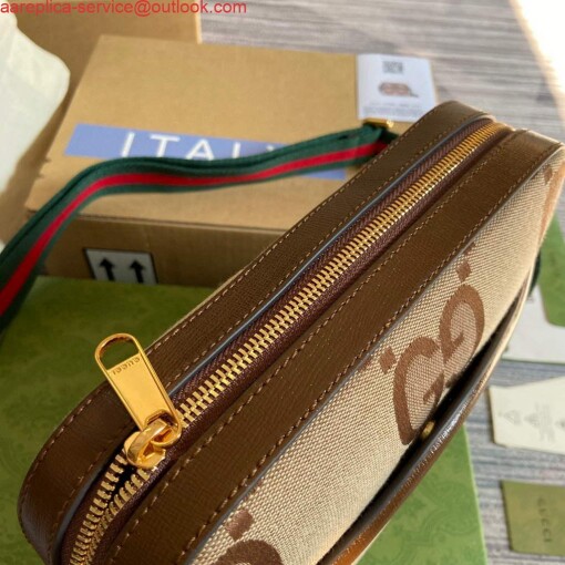 Replica Gucci 675891 Messenger bag with jumbo GG Brown 4