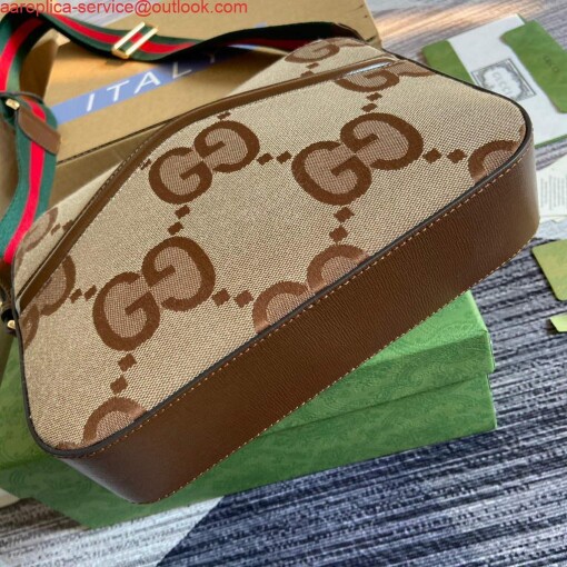 Replica Gucci 675891 Messenger bag with jumbo GG Brown 5