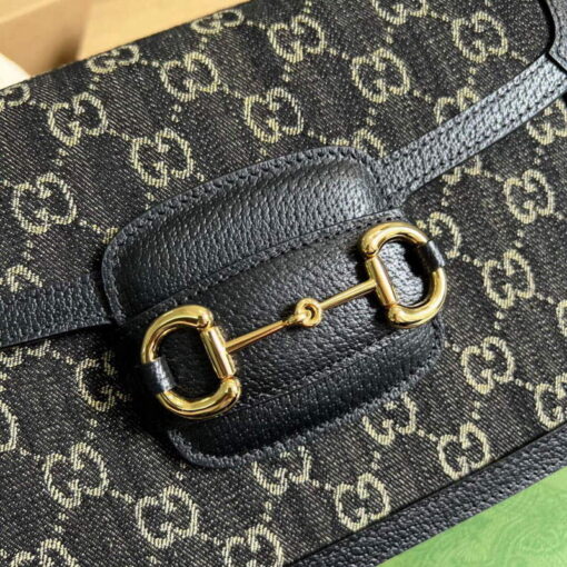 Replica Gucci 602204 Gucci Horsebit 1955 Shoulder Bag Black 4