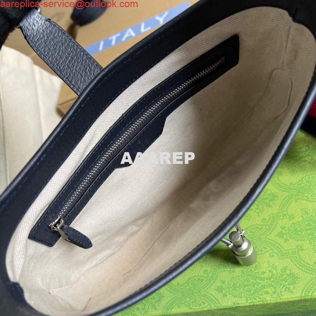 Replica Gucci 678843 Jackie 1961 Small GG Shoulder Bag Beige Blue 7 Replica Gucci 678843 Jackie 1961 Small GG Shoulder Bag Beige Blue 7
