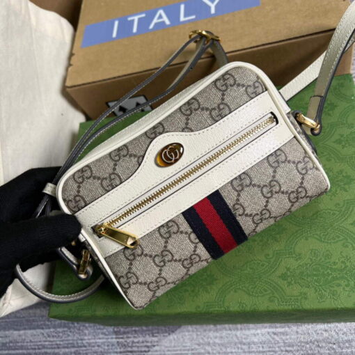Replica Gucci 517350 Ophidia GG Mini Bag With Web White 3