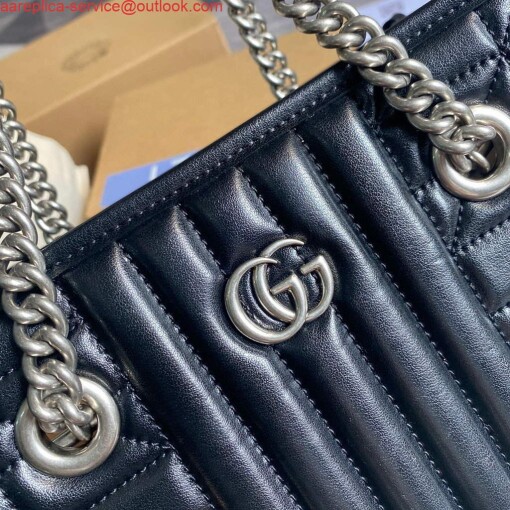 Replica Gucci 681483 GG Marmont small tote bag Black 4