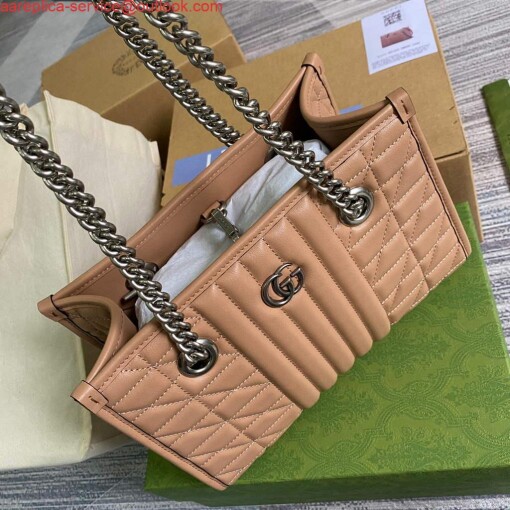 Replica Gucci 681483 GG Marmont small tote bag Apricot 3