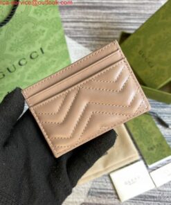 Replica Gucci 443127 GG Marmont Card Case Apricot