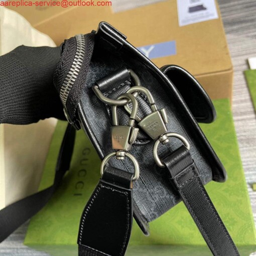 Replica Gucci 674164 Messenger Bag With Lnterlocking G Black 2