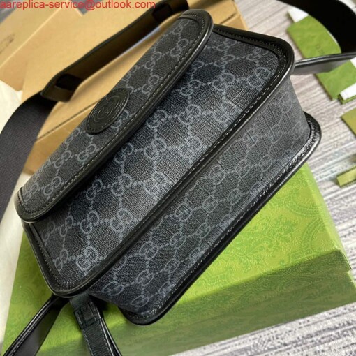 Replica Gucci 674164 Messenger Bag With Lnterlocking G Black 5