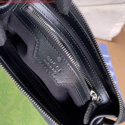 Replica Gucci 674164 Messenger Bag With Lnterlocking G Black 8