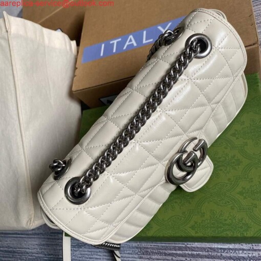 Replica Gucci 443497 GG Marmont Small Shoulder Bag White 3