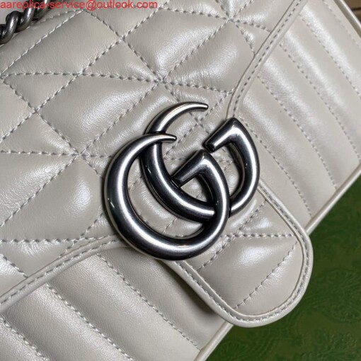 Replica Gucci 443497 GG Marmont Small Shoulder Bag White 5