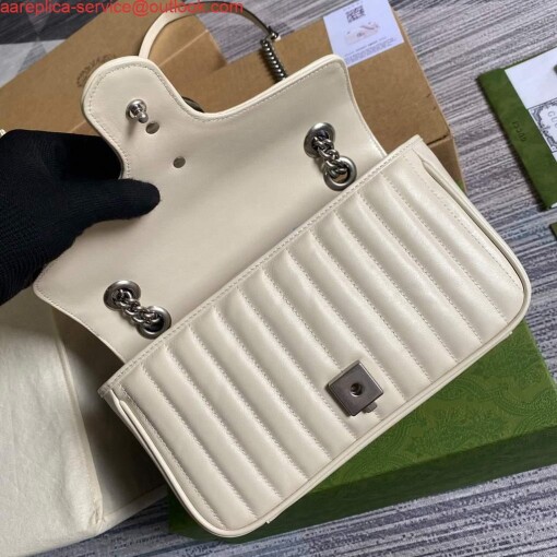 Replica Gucci 443497 GG Marmont Small Shoulder Bag White 7