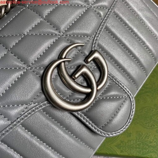 Replica Gucci 443497 GG Marmont Small Shoulder Bag Gray 4