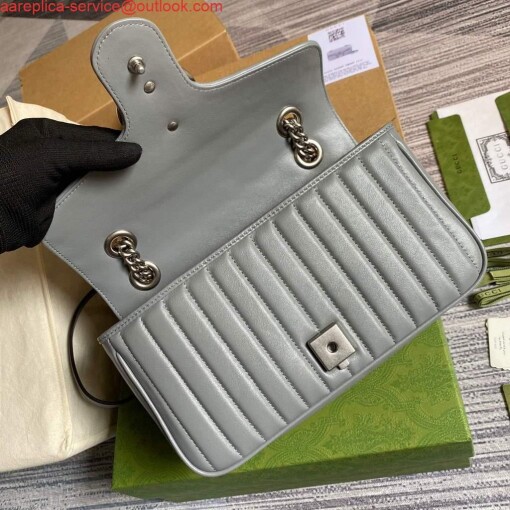 Replica Gucci 443497 GG Marmont Small Shoulder Bag Gray 7