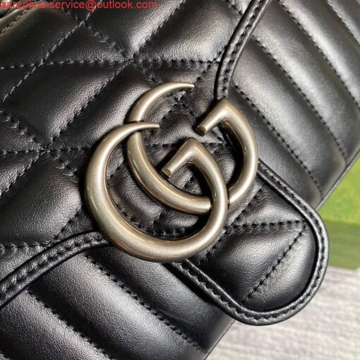 Replica Gucci 443497 GG Marmont Small Shoulder Bag Black 3