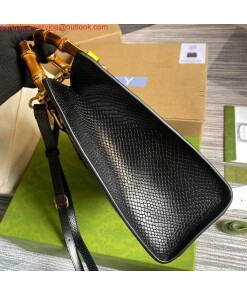 Replica Gucci Diana Small Tote Bag Snake Top Handle Bag 660195 Black 2