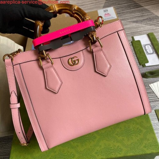 Replica Gucci Diana small tote bag top handle bag 660195 Pink 4