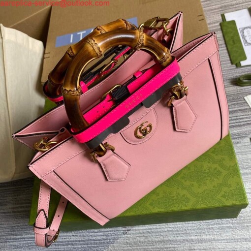 Replica Gucci Diana small tote bag top handle bag 660195 Pink 6