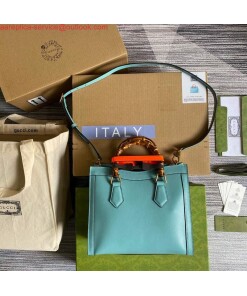 Replica Gucci Diana small tote bag top handle bag 660195 Lake Blue 2