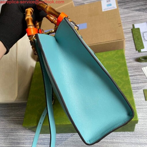 Replica Gucci Diana small tote bag top handle bag 660195 Lake Blue 3