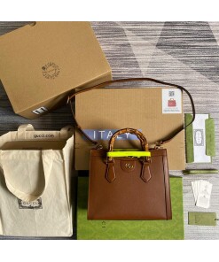 Replica Gucci Diana small tote bag top handle bag 660195 Brown
