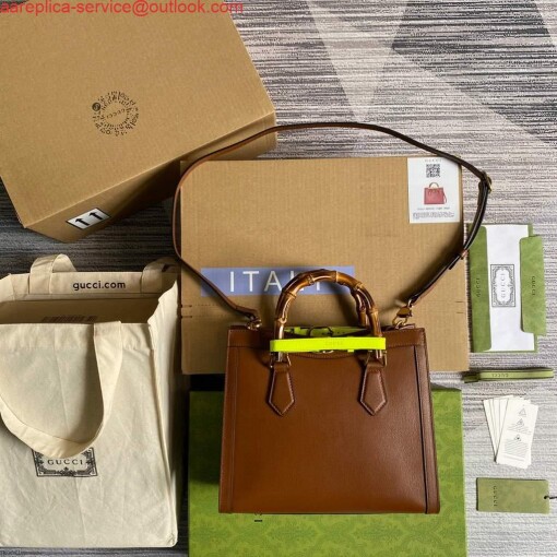 Replica Gucci Diana small tote bag top handle bag 660195 Brown 2
