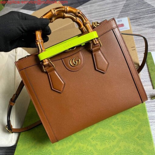 Replica Gucci Diana small tote bag top handle bag 660195 Brown 4