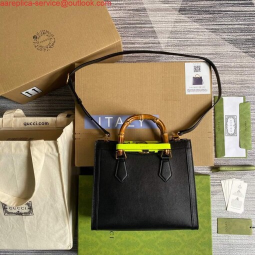 Replica Gucci Diana small tote bag top handle bag 660195 Black 2