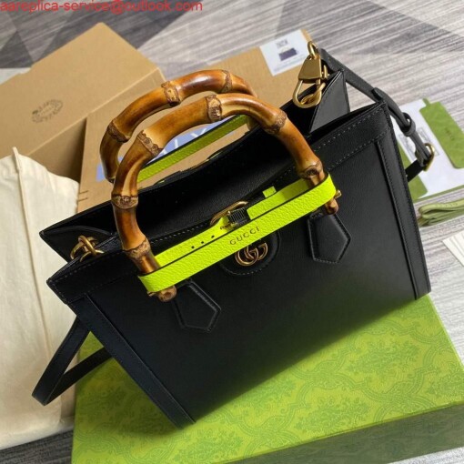 Replica Gucci Diana small tote bag top handle bag 660195 Black 4