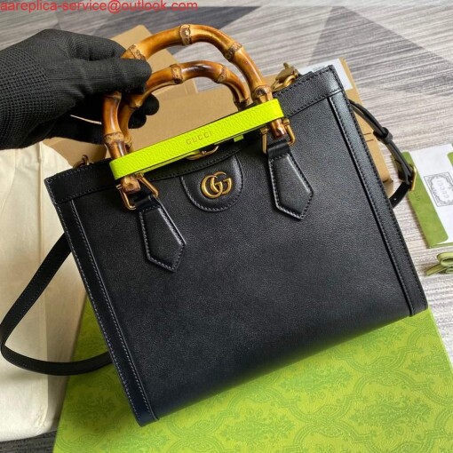 Replica Gucci Diana small tote bag top handle bag 660195 Black 5