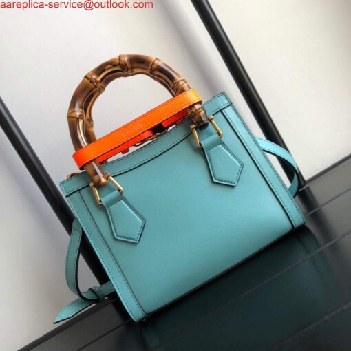 Replica Gucci Diana Mini tote bag top handle bag Gucci 655661 Lake Blue 2