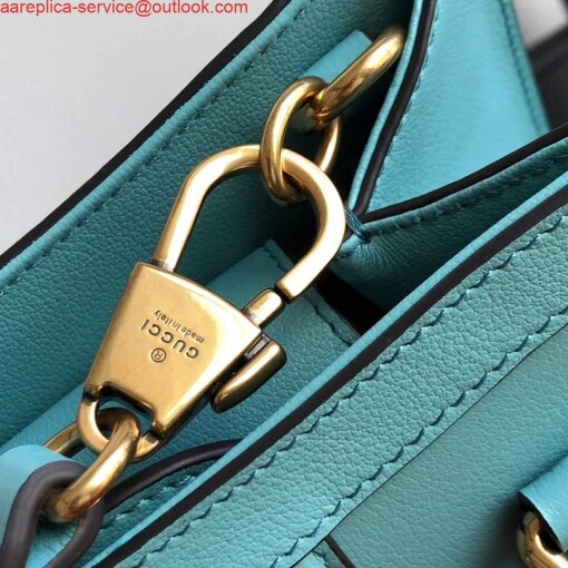 Replica Gucci Diana Mini tote bag top handle bag Gucci 655661 Lake Blue 7