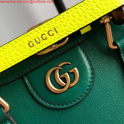 Replica Gucci Diana Mini tote bag top handle bag Gucci 655661 Green 5