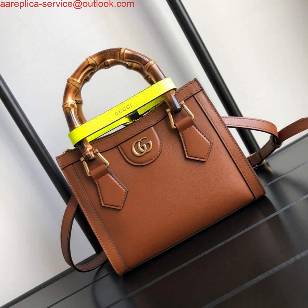 Replica Gucci Diana Mini tote bag top handle bag Gucci 655661 Brown Replica Gucci Diana Mini tote bag top handle bag Gucci 655661 Brown