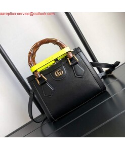 Replica Gucci Diana Mini tote bag top handle bag Gucci 655661 Black