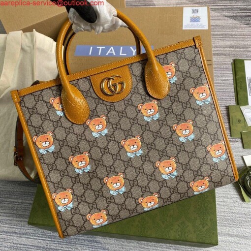 Replica Gucci 660531 GG KAI Cooperation Teddy Bear Tote Bag Tan 4