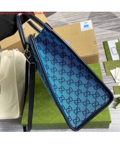 Replica Gucci 659983 GG Multicolour Small Tote Bag Blue 2