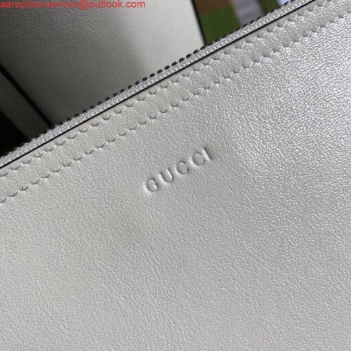 Replica Gucci 649577 Medium Tote With Double G White Leather 5