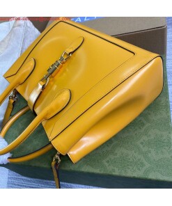 Replica Gucci 649016 Gucci Jackie 1961 Medium Tote Bag Yellow 2