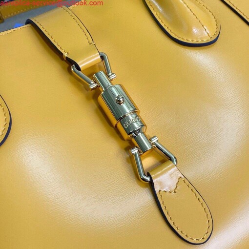 Replica Gucci 649016 Gucci Jackie 1961 Medium Tote Bag Yellow 5
