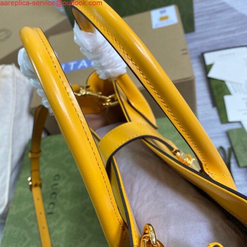 Replica Gucci 649016 Gucci Jackie 1961 Medium Tote Bag Yellow 6