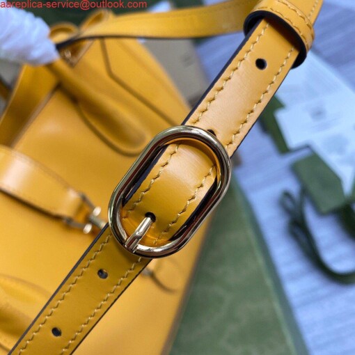 Replica Gucci 649016 Gucci Jackie 1961 Medium Tote Bag Yellow 7