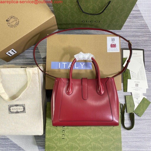 Replica Gucci 649016 Gucci Jackie 1961 Medium Tote Bag Red