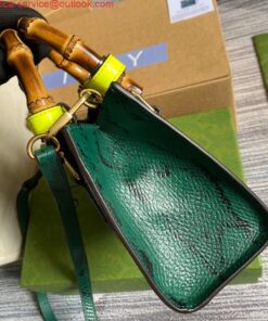 Replica Gucci Diana Mini Tote Bag Snake Top Handle Bag Gucci ‎655661 Green 2