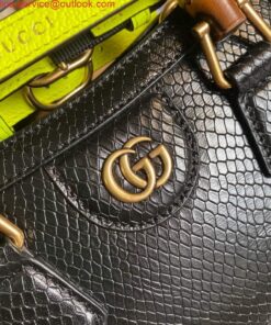 Replica Gucci Diana Mini Tote Bag Snake Top Handle Bag Gucci ‎655661 Black 2