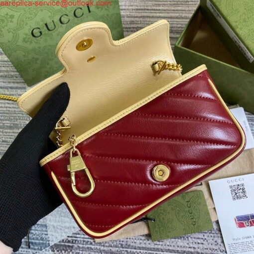 Replica Gucci Online Exclusive GG Marmont mini bag Gucci 574969 Navy and Wine Red 5