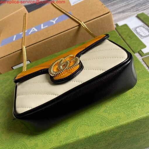 Replica Gucci Online Exclusive GG Marmont mini bag Gucci 574969 Beige and Yellow 5