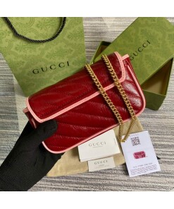 Replica Gucci GG Marmont super mini bag 574969 Wine Red