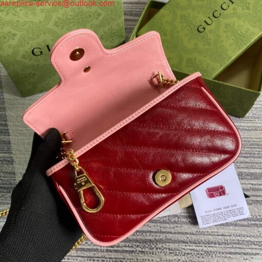 Replica Gucci GG Marmont super mini bag 574969 Wine Red 5