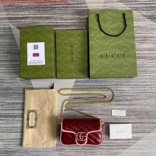 Replica Gucci GG Marmont super mini bag 574969 Wine Red 8