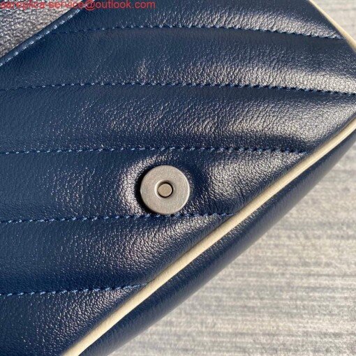 Replica Gucci GG Marmont super mini bag 574969 Navy Blue 7